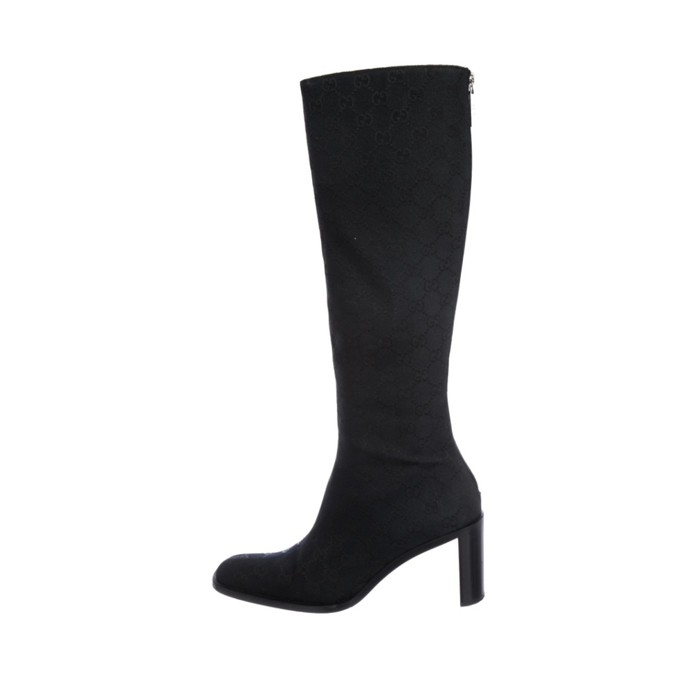 VINTAGE GUCCI GG CANVAS KNEE HIGH BOOTS